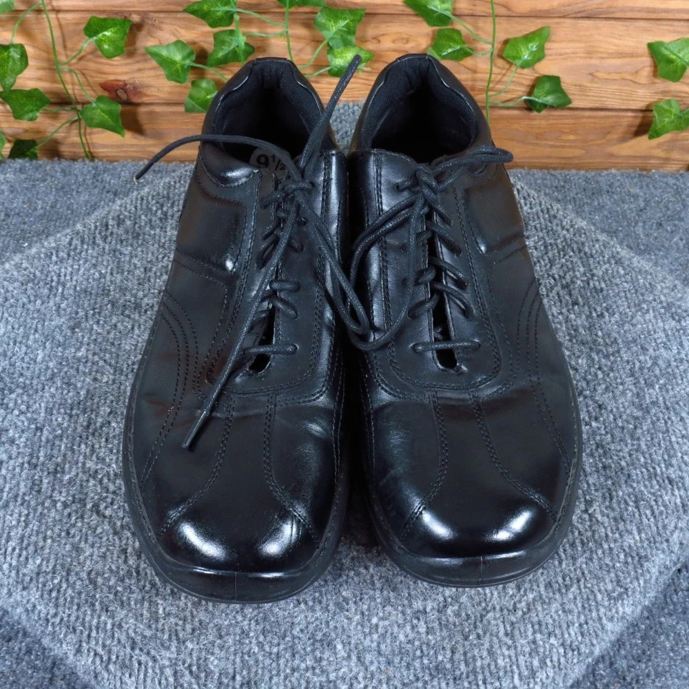 Deer Stags Equator Mens Oxford Shoes Sz 9.5 Wide Work Uniform Professional Black